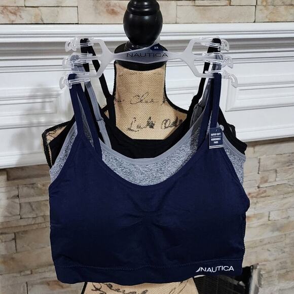 Nautica 3pk active‎ athletic workout lounge bras bralettes plus size 2X new!! - Picture 1 of 11